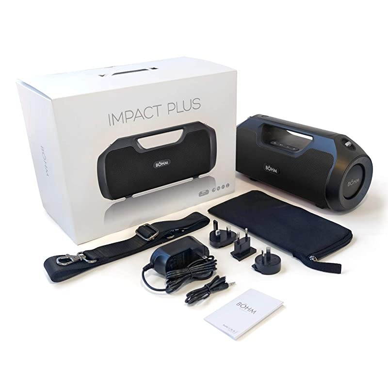 Impact Plus Wireless Bluetooth Speaker Water Resistant IPX4 40W Premium HD Sound Powerbank Dual Pairing TWS Stereo Black