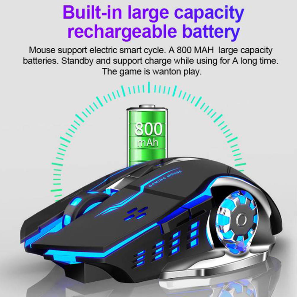 AULA SC100 Wireless Gaming Mouse Rechargeable RGB LED Backlit 1600DPI 2.4GHZ Computer Optical Mice