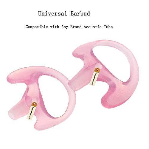 Replacement Earmold Earbud Left and Right Ear for Two Way Radio Acoustic Coil Tube Earpiece Open Ear Insert Earmould Earbuds Pink Medium Soft Silicone Material 10 Pairs
