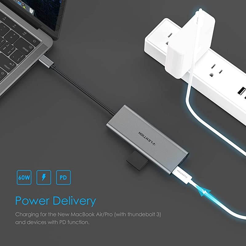 USB C MultiPort Hub with 4K HDMI 4 USBA SD 30 Card Reader Type C Charging Adapter Compatible 20202016 MacBook Pro 131516 New Mac AirSurface Chromebook More CBC36 Space Gray