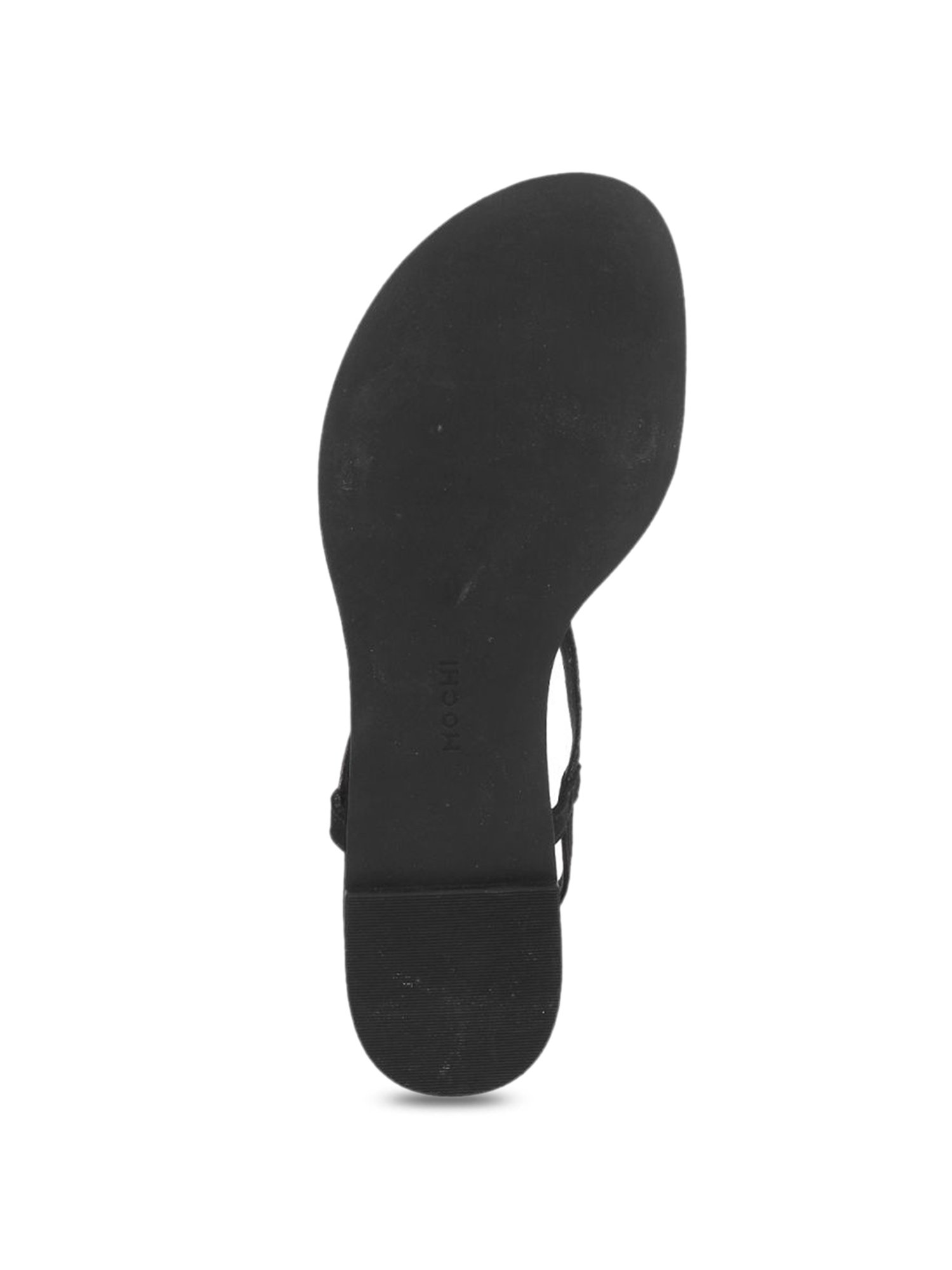 Mochi Black T-Strap Sandals