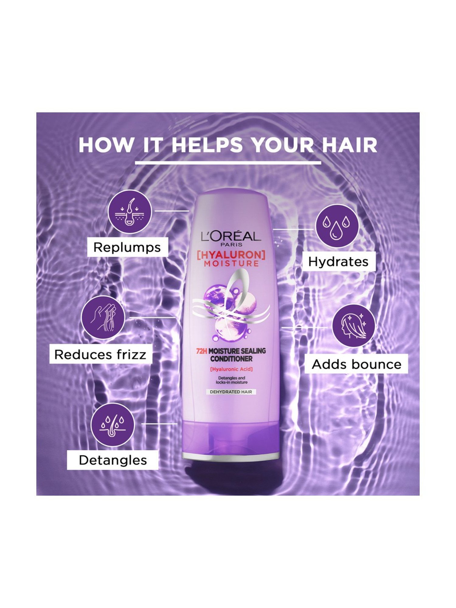 L'Oreal Paris Hyaluron Moisture 72H Moisture Filling Shampoo - 650 ml