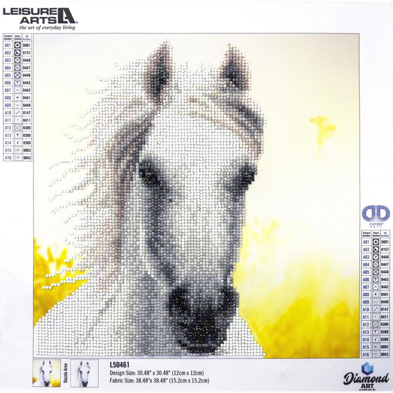 Leisure Arts Diamond Art Intermediate Kit 14.6X14.6"-White Horse