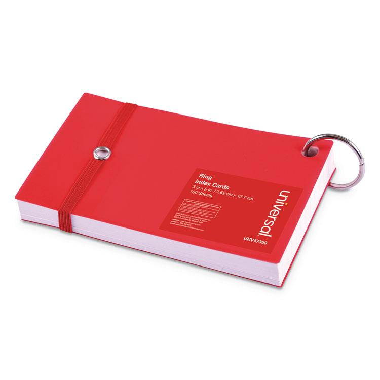 Universal Ring Index Cards, 3" X 5", White, 100/Pack 47300
