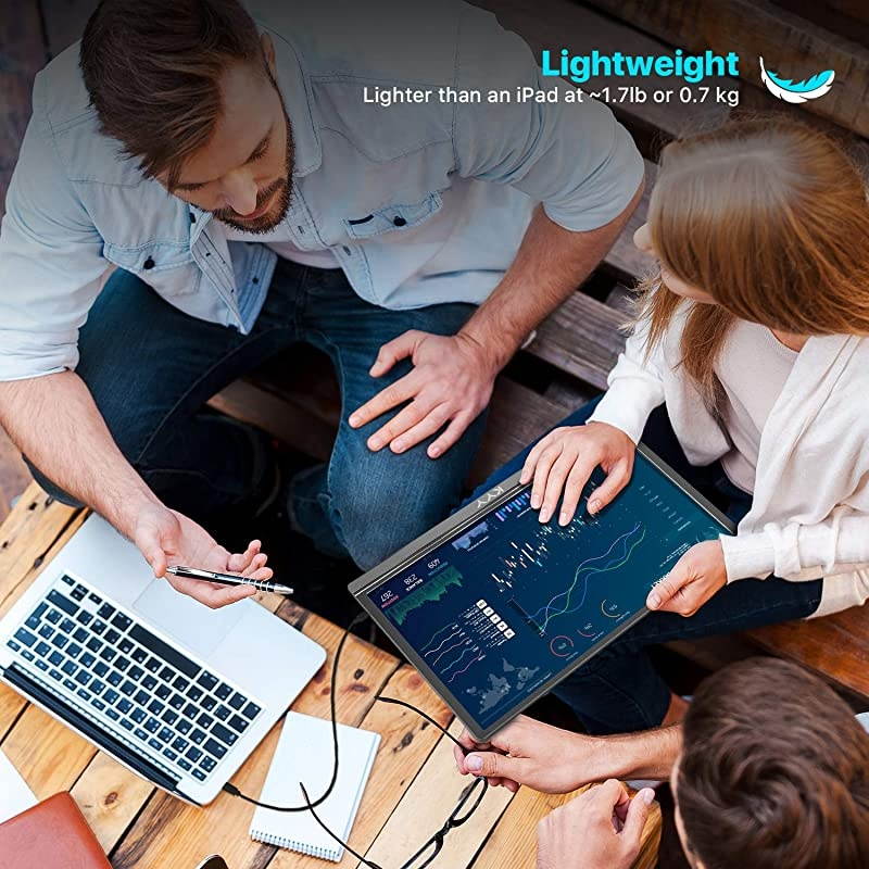 Portable Monitor -  15.6inch 1080P FHD USB-C Laptop Monitor HDMI Computer Display HDR IPS Gaming Monitor w/Premium Smart Cover & Screen Protector, Speakers, for Laptop PC MAC Phone PS4 Xbox Switch