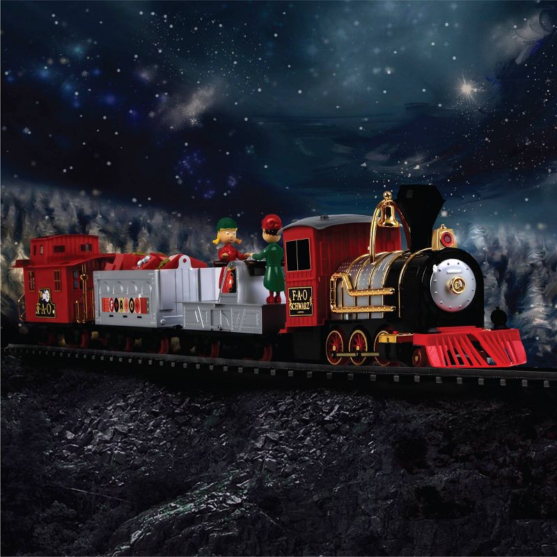 FAO Schwarz Classic Motorized Train Set with Unique Train Cars - 30pc