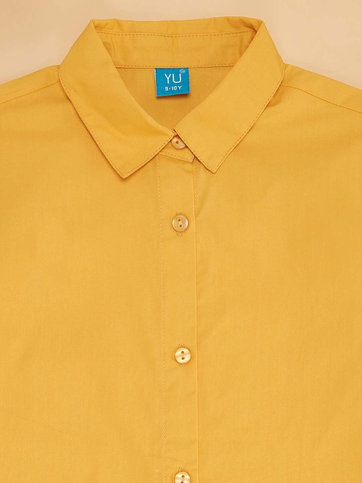 YU by Pantaloons Kids Yellow Cotton Loose Fit Full Sleeves Dress