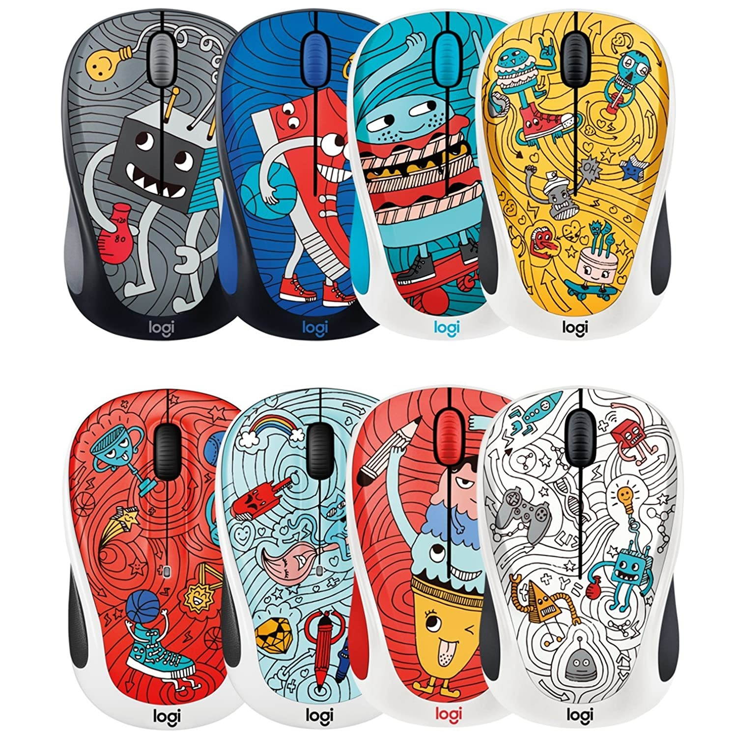 Logitech Doodle Collection M238 Mouse - Optical - Wireless - 3 Button(s) - Sneakerhead