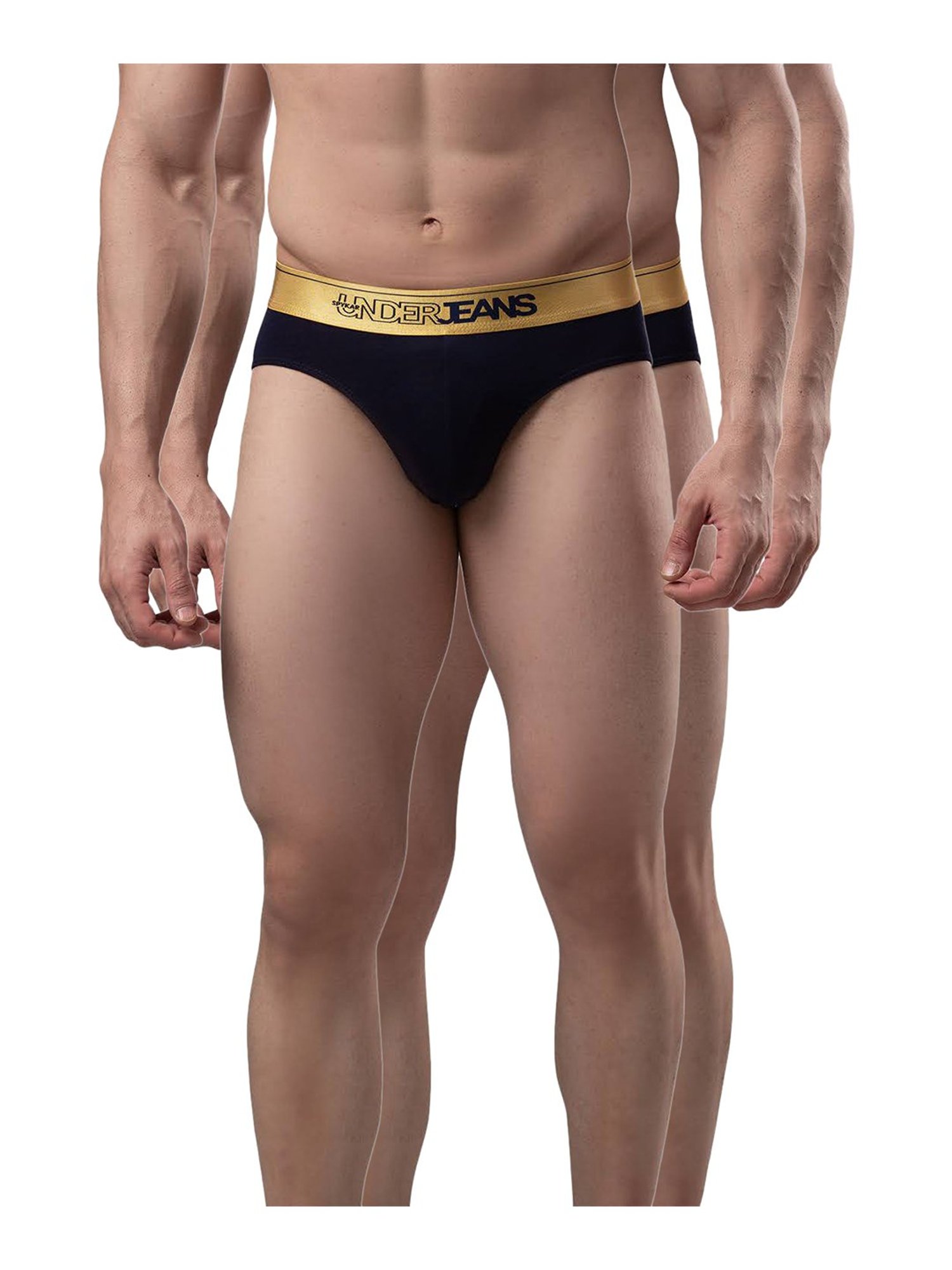 UnderJeans by Spykar Navy Briefs - Pack of 2