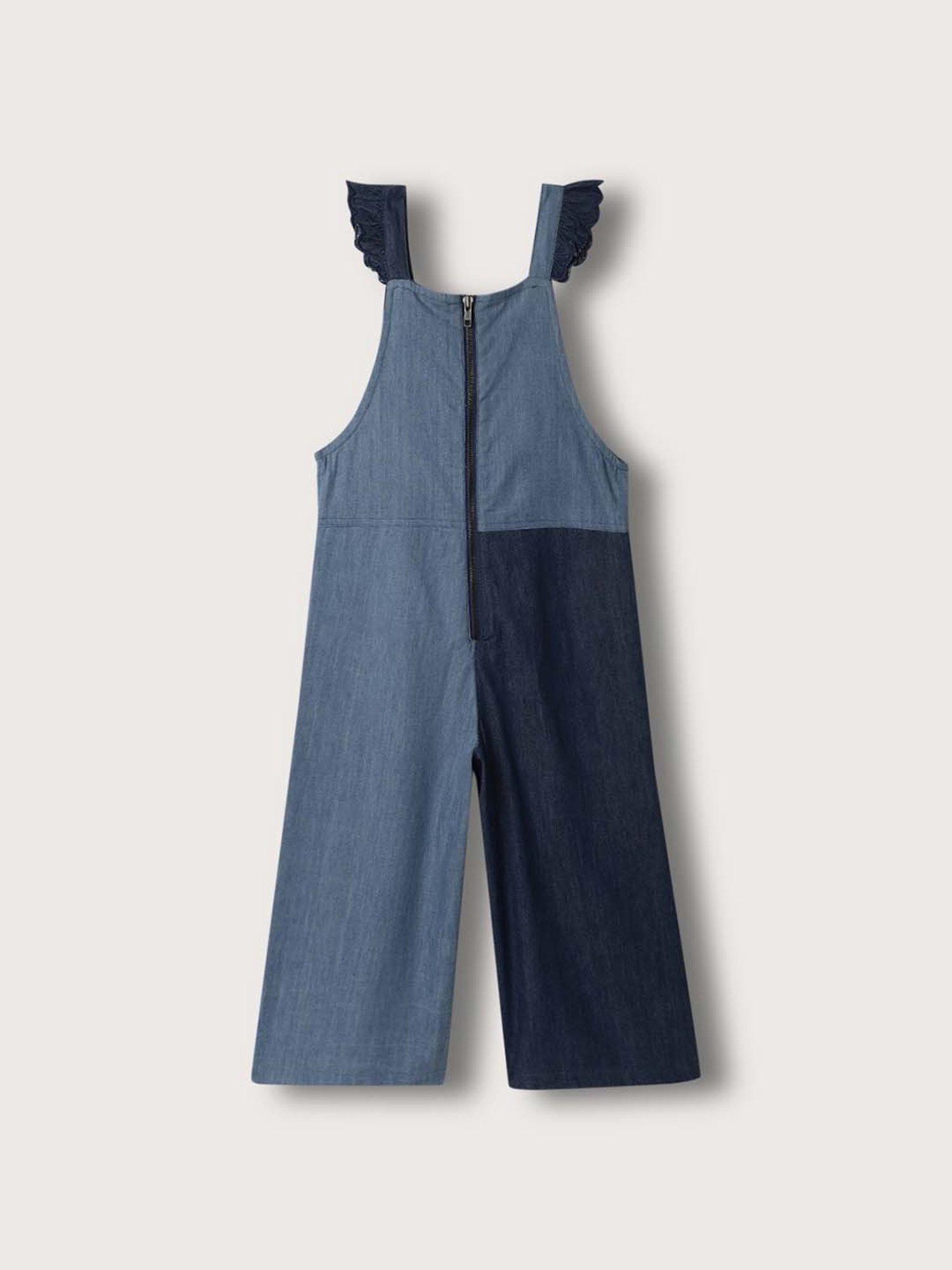 Elle Kids Blue Embroidered Jumpsuit
