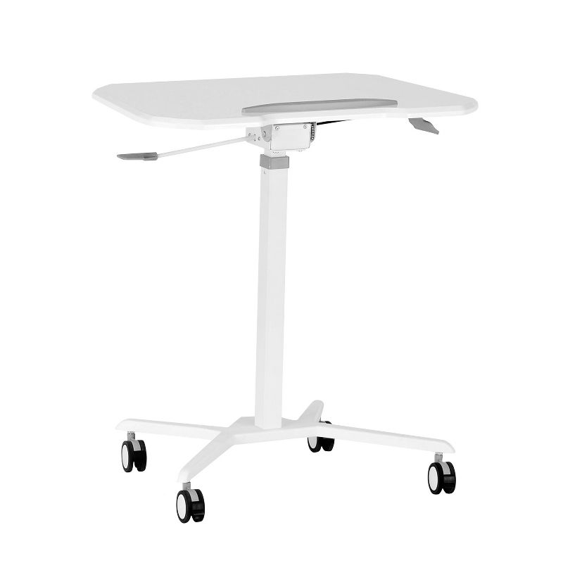 Sit To Stand Mobile Laptop Computer Stand with Height Adjustable White - Techni Mobili