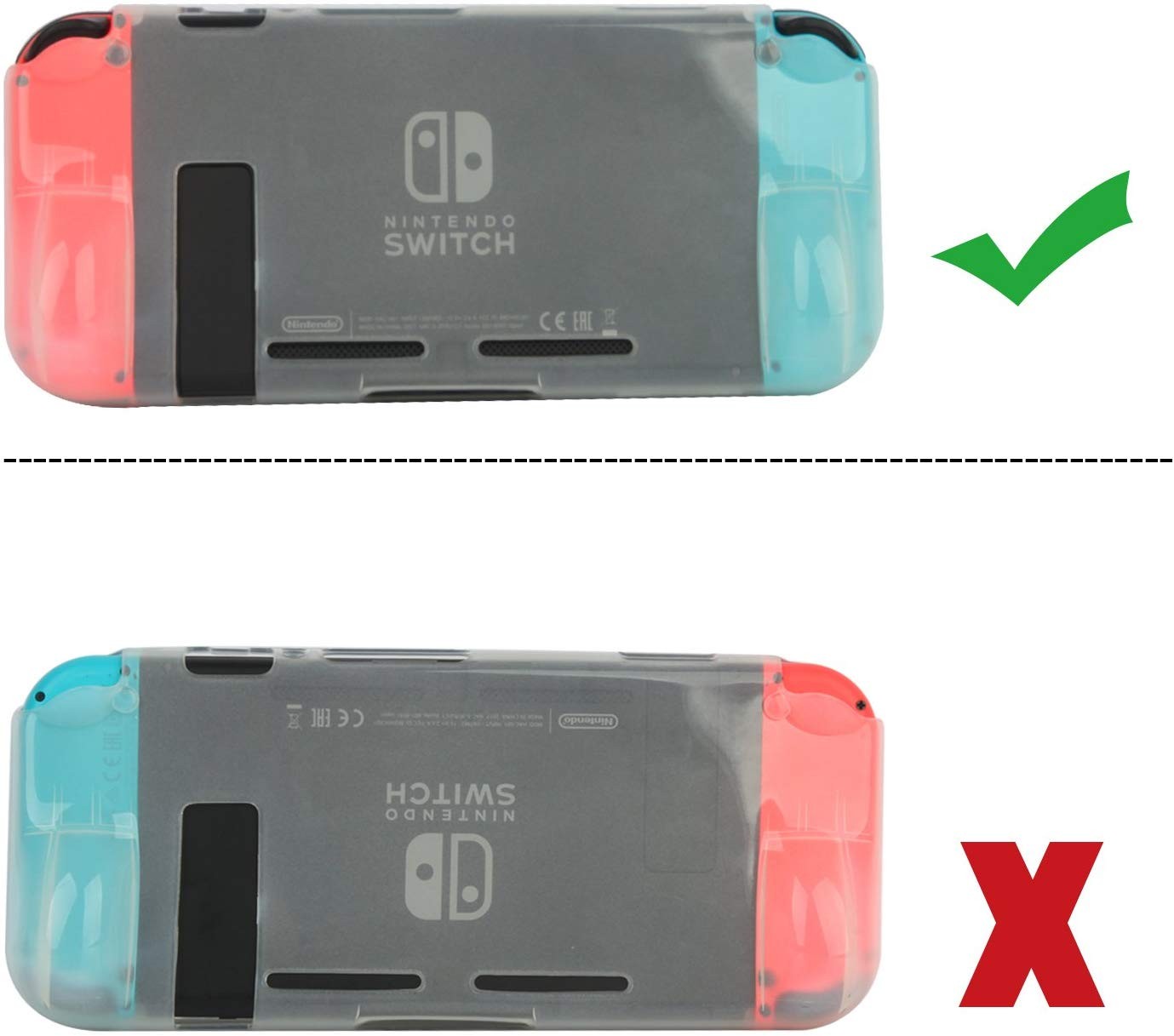 Protective Case Cover for Nintendo Switch Comfortable Soft TPU Grip Case and Ergonomic Anti-Scratch Shock-Absorption Cover for Nintendo Switch 2017 with 8 Thumb Grips Caps