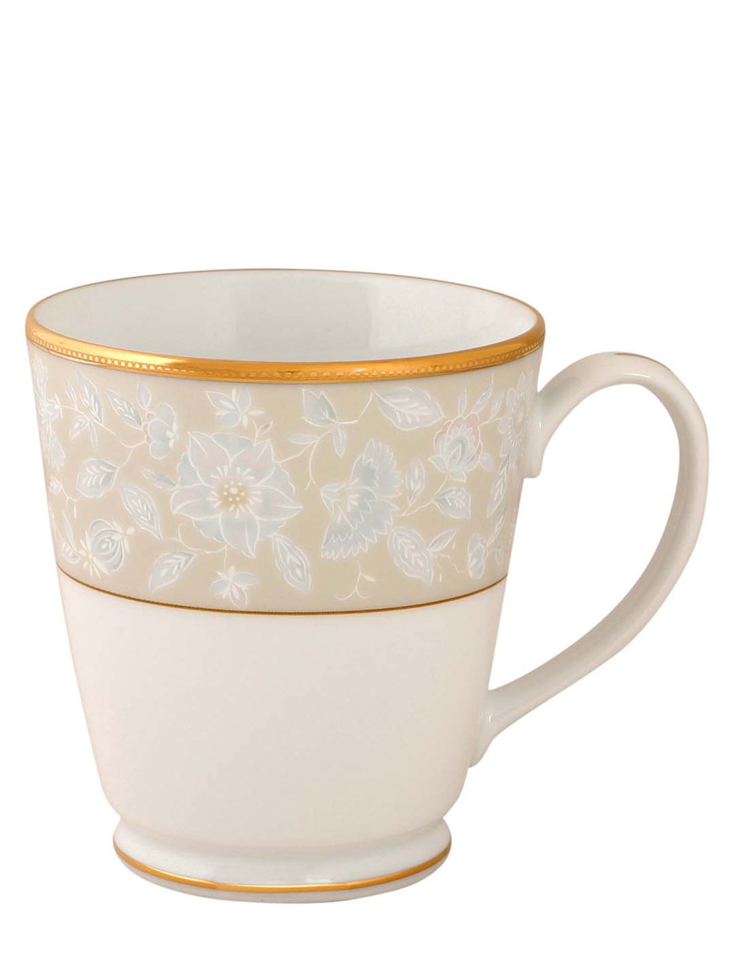 NORITAKE Hearth Off-White & Beige Porcelain Valley Tea Mug (0.37 L) - Set of 2
