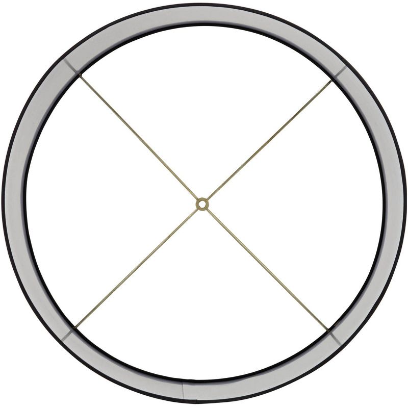 Black Faux Silk Large Hardback Drum Lamp Shade 23" Top x 23" Bottom x 13" Slant x 13" High (Spider) Replacement with Harp and Finial