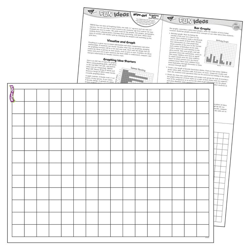 6pk 17" x 22" Graphing Grids Wipe-Off Chart - TREND
