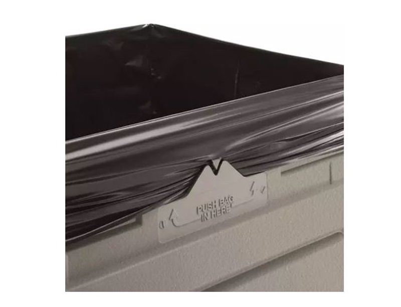 Commercial Zone 73290299 Dome Lid Indoor Outdoor Square 42 Gallon Heavy Duty Easy Cleaning Large Waste Trash Container Garbage Bin, Beige