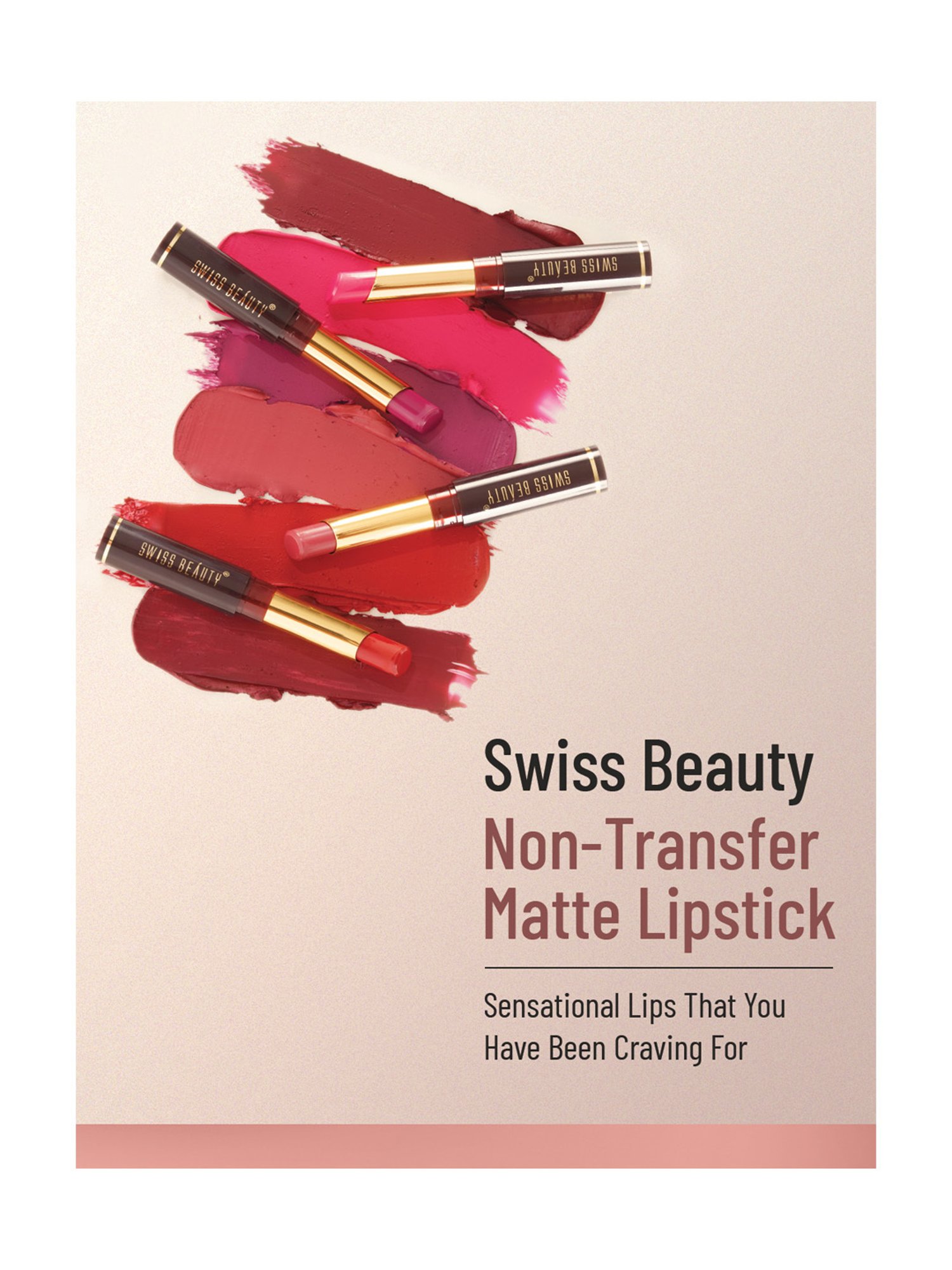 SWISS BEAUTY Non-Transfer Matte Lipstick Dynamite Berry - 2 gm