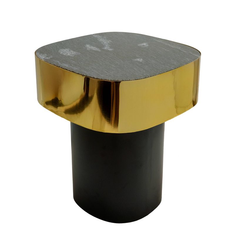 Metal Side Table with Black Marble Gold - Sagebrook Home