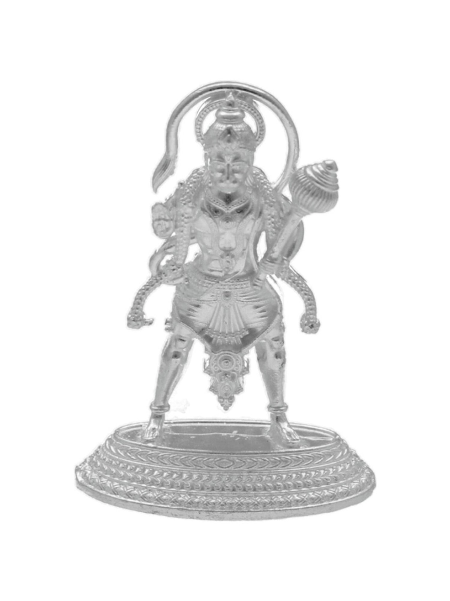 Sri Jagdamba Pearls 800 Silver Veer Anjaneya Hanuman Divine Idol - 15 gm