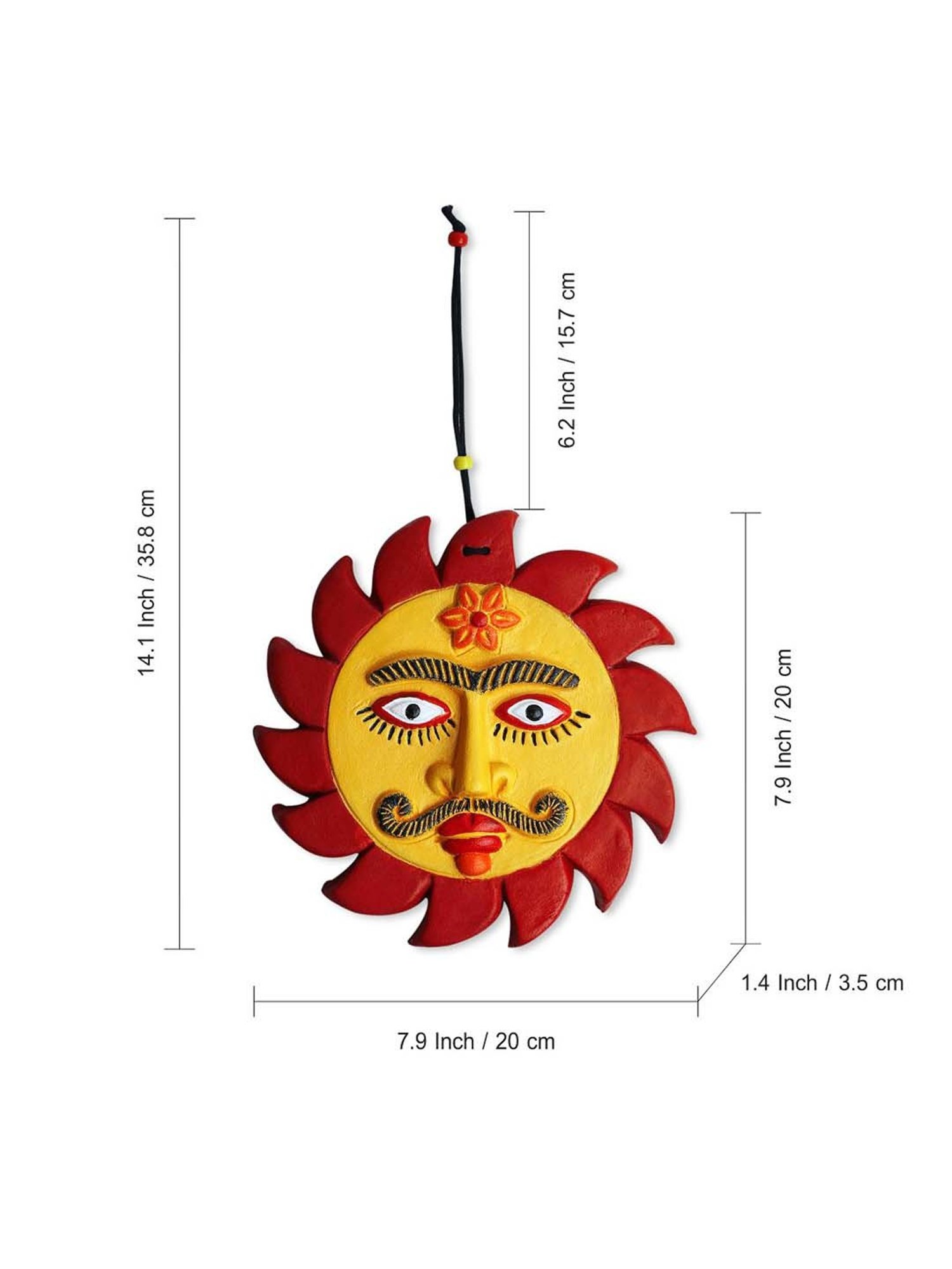 Gathari White & Orange Ceramic Desk Planter