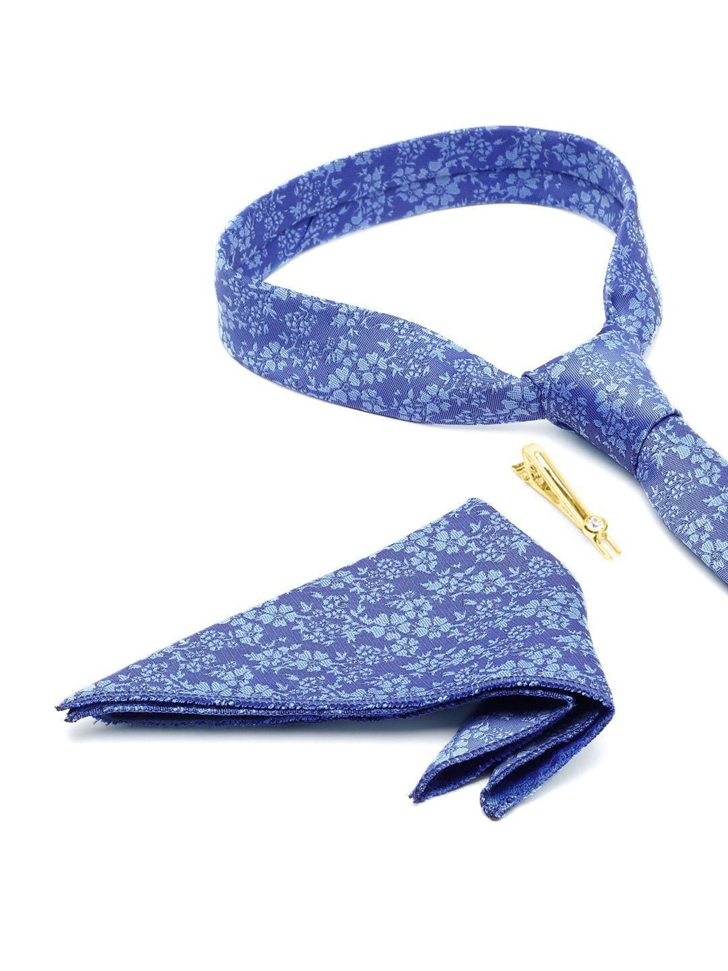Louis Stitch Blue Printed Necktie Gift Set - Set of 3
