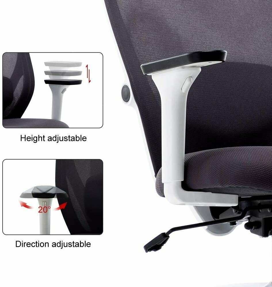 White Office Mesh Swivel Chair Executive Computer Desk Ergonomic High-Back Task