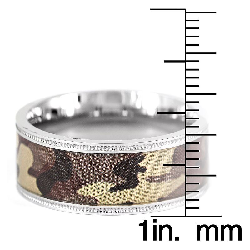 Men's Crucible Stainless Steel Camouflage Ring - Brown (11)
