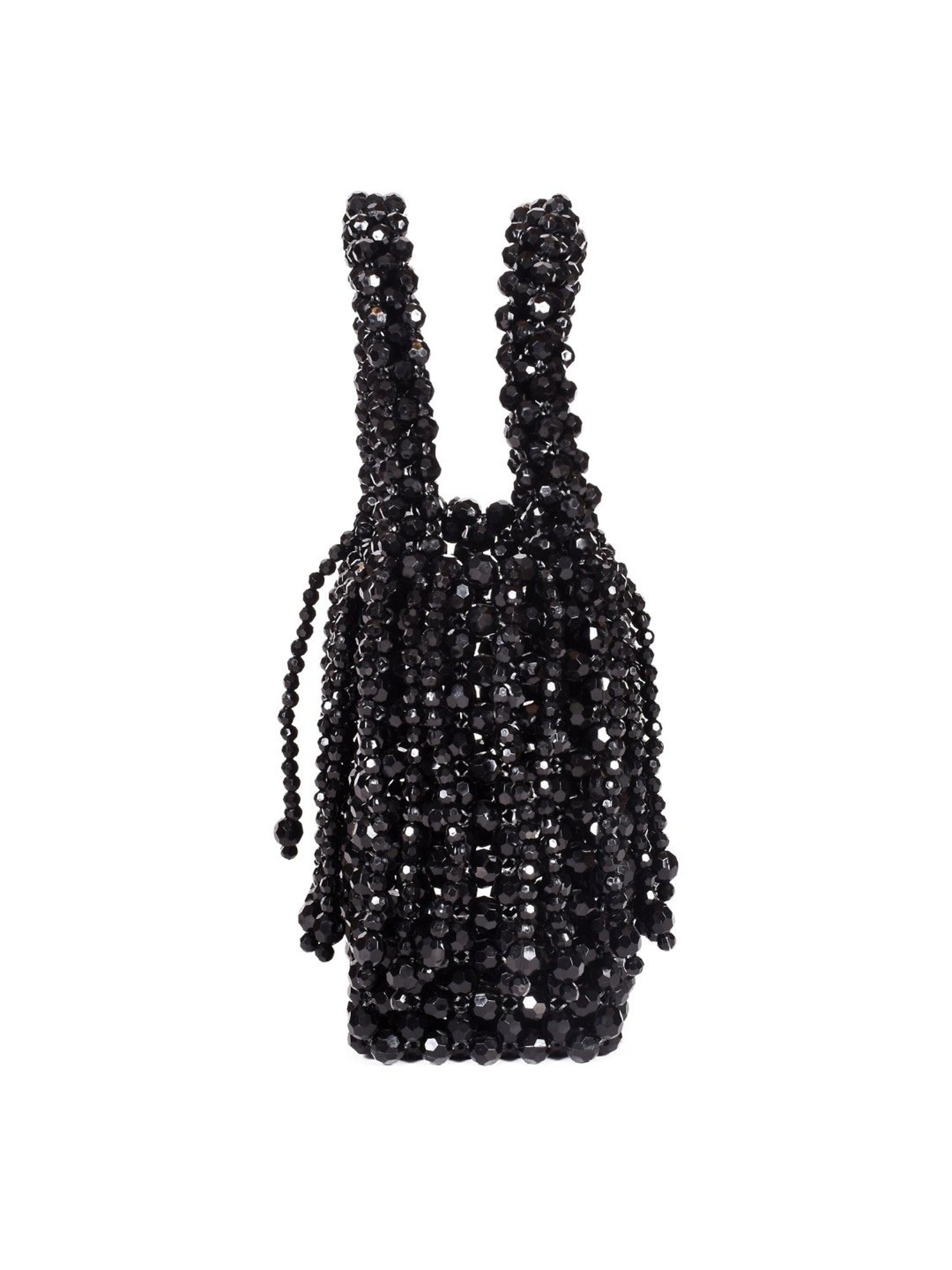 SASSORA RIM Black Leather Embellished Medium Handbag