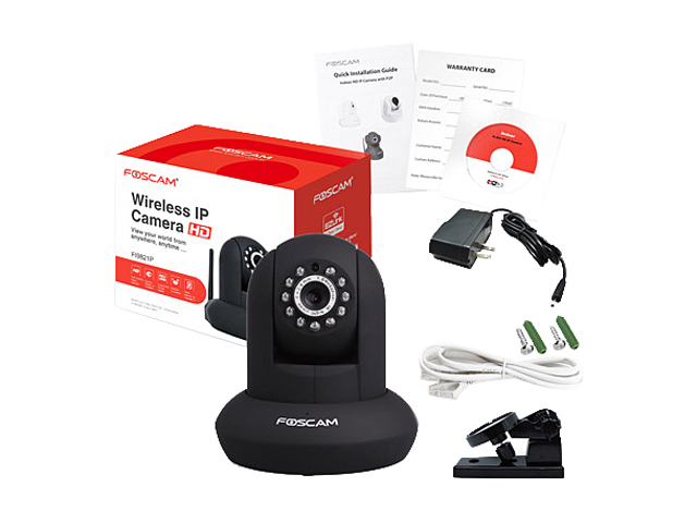 Foscam FI9821PB Plug & Play 1.0 Megapixel 1280 x 720 Wireless Pan / Tilt Night Vision w/ IR-Cut IP Camera (Black)