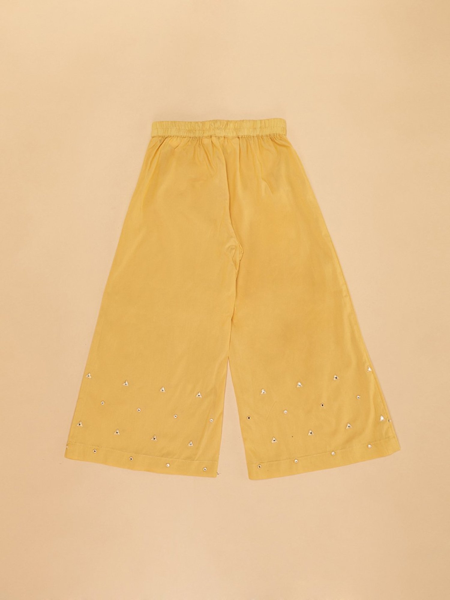 Akkriti by Pantaloons Kids Yellow Embellished Kurta, Pyjamas with Dupatta