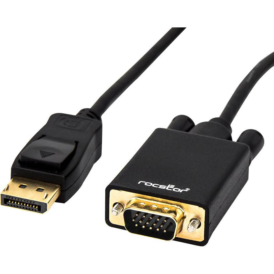Rocstor Y10A172-B1 6Ft DisplayPort to VGA M/M Cable Supports 1080P 60HZ