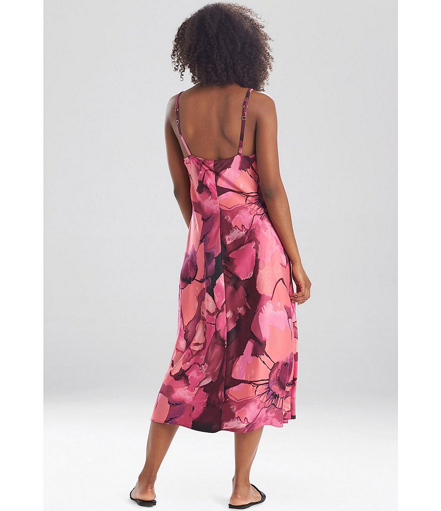 Miss Elaine Petite Silky Knit Square Neck Short Sleeve Checked Print Short Nightgown