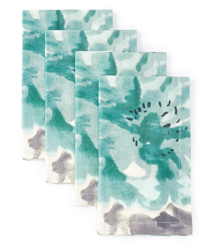 Aman Imports Floral Watercolor Napkins, Set of 4