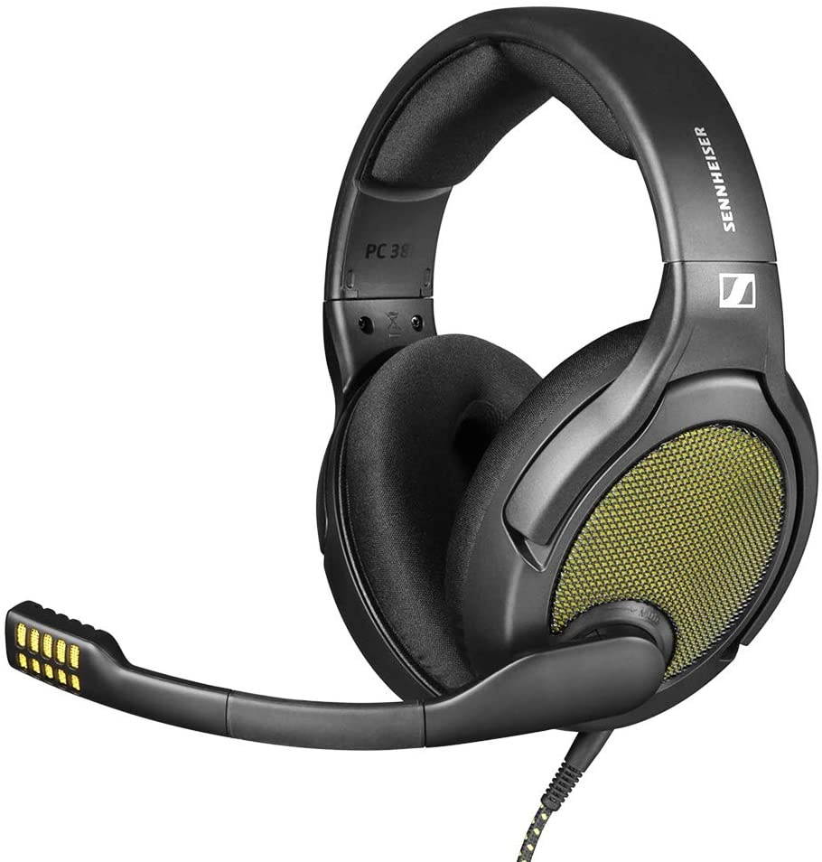 DROP + Sennheiser PC38X Gaming Headset &mdash; Noise-Cancelling Microphone with Over-Ear Open-Back Design, Velour Earpads, Compatible with PC, Gaming Consoles, and Mobile Devices, Black