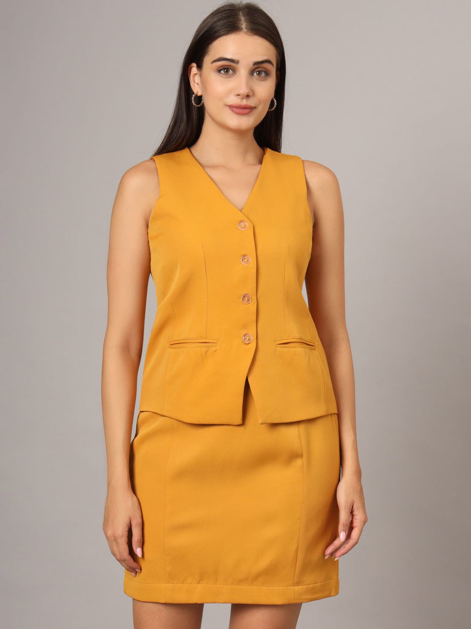 BRINNS Mustard Waistcoat With Skirt