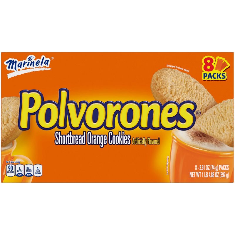 Marinela Polvorones Shortbread Orange Cookies - 8pk/2.61oz