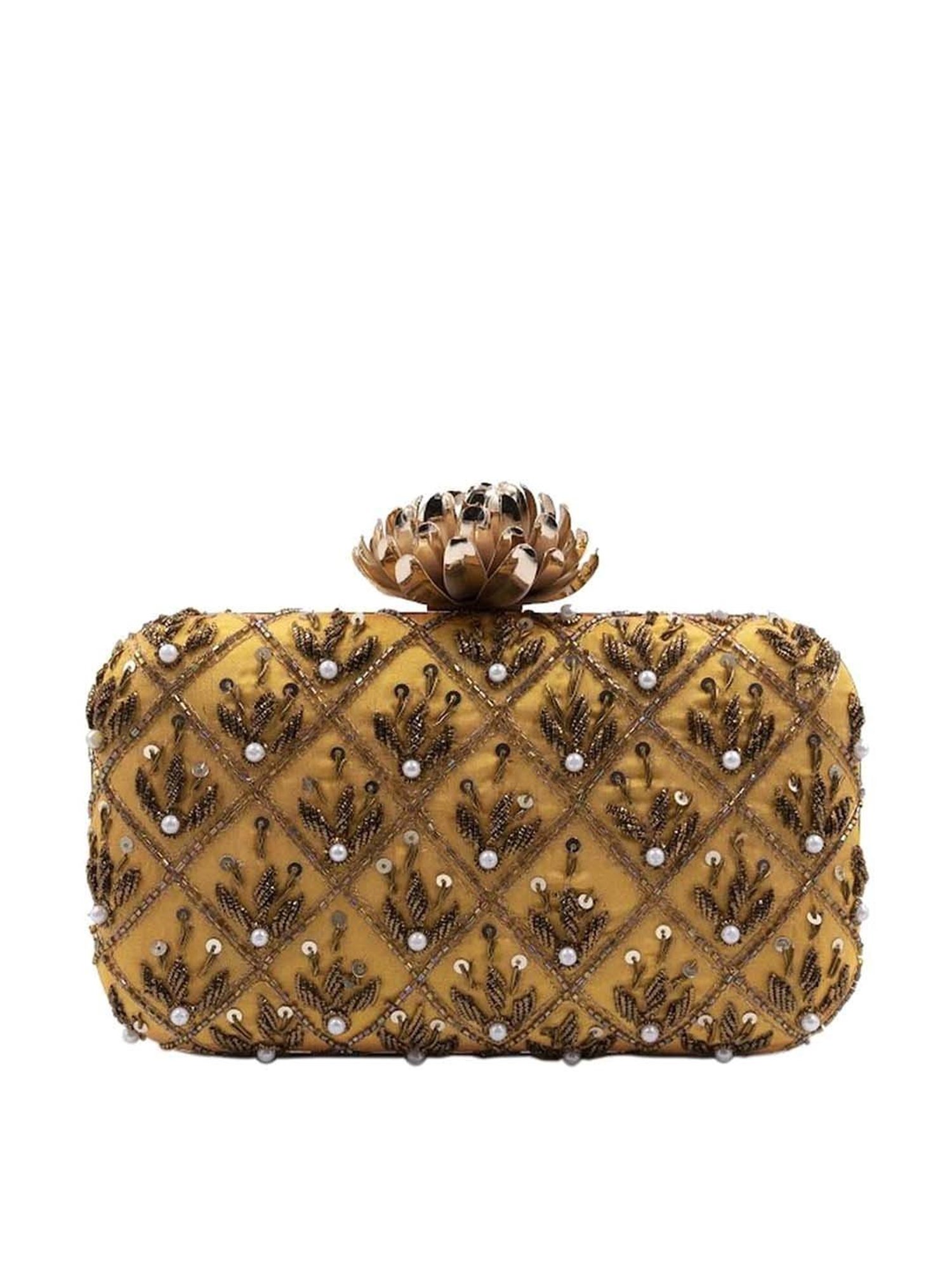 Sugarcrush Yellow Embellished Clutch