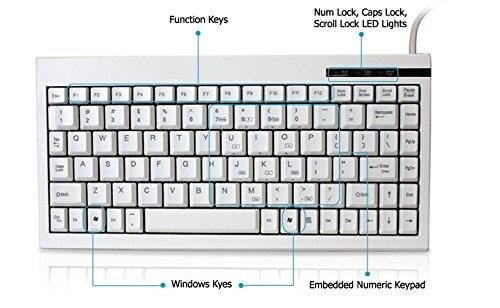 Adesso Mini USB Keyboard with Embedded Numeric Keypad (ACK-595UW)
