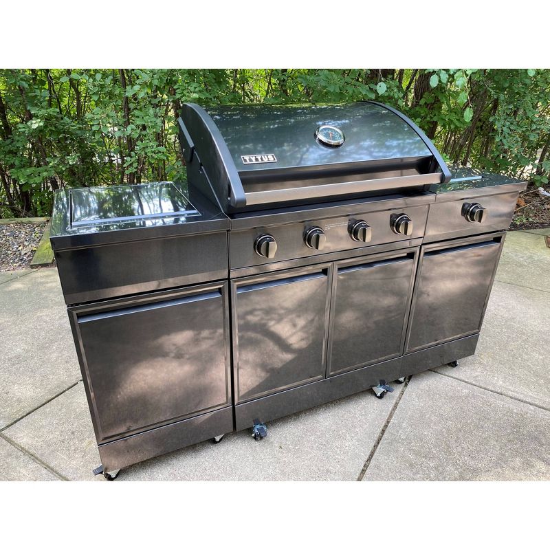 TYTUS 4-Burner  304 Gas Grill Island TI400SSBLP-3.4.1 Black Stainless Steel