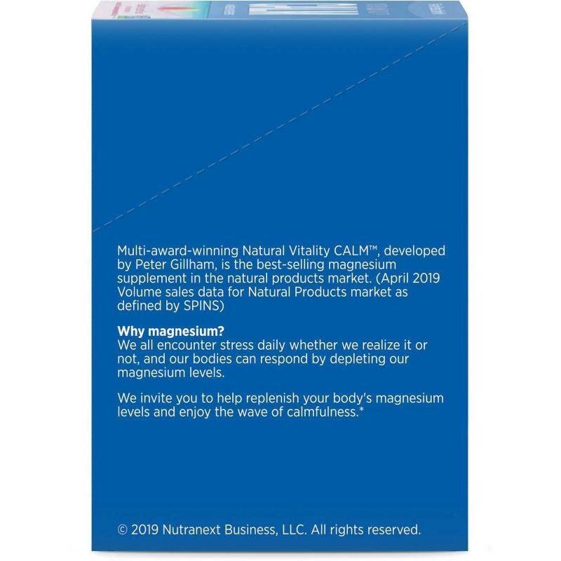 Natural Vitality Natural Calm Anti-Stress Vegan Magnesium Supplement Powder - Raspberry Lemon - 30pk