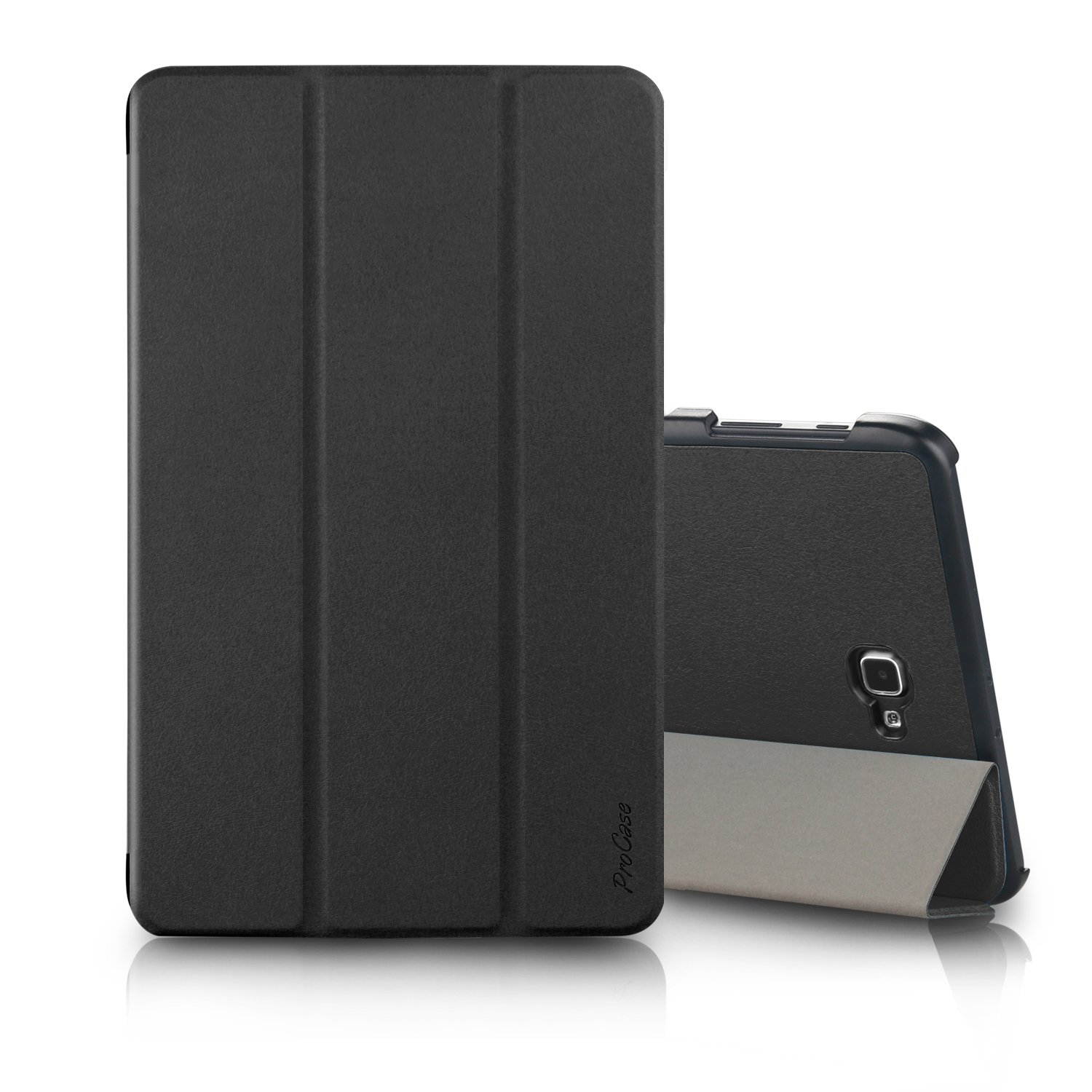 ProCase Galaxy Tab A 10.1 Case SM-T580 T585 T587 2016 Released(Old Model), Slim Smart Cover Stand Folio Case for Galaxy Tab A 10.1 Inch Tablet -Black