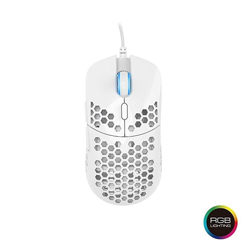 Mira S Ultra Lightweight Honeycomb Shell Wired RGB Gaming Mouse Up to 12 000 cpi | 6 Buttons 61g Only MiraS White