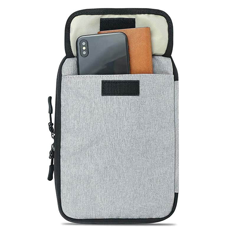 Cable Organizer Bag, Small Electronics Accessories Carry Cases Portable Cord Organizer Bag for Cable, Charger, Phone, USB, SD Card ,with 8pcs Cable Ties (Gray)