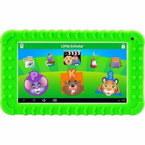 School Zone Little Scholar Mini 7" Tablet with Green Bumper with Car Charger - Green - 16 GB - Wireless LAN