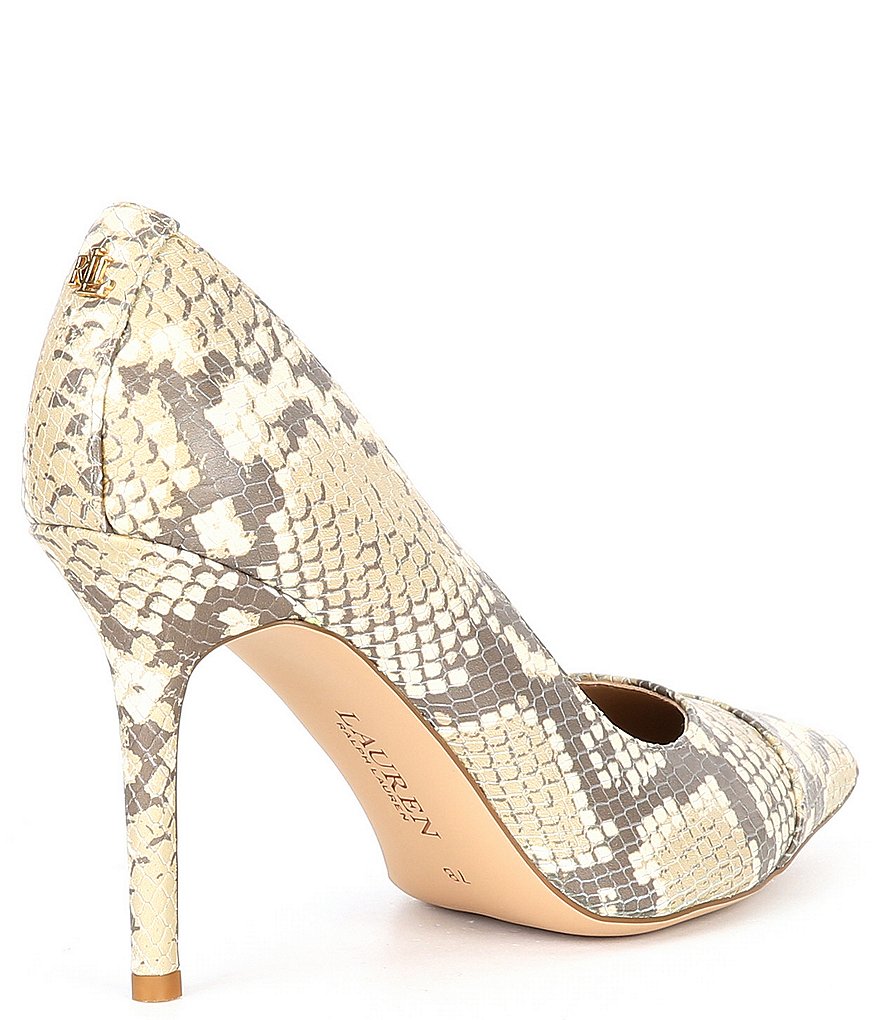 Lauren Ralph Lauren Lindella Python-Embossed Leather Pumps