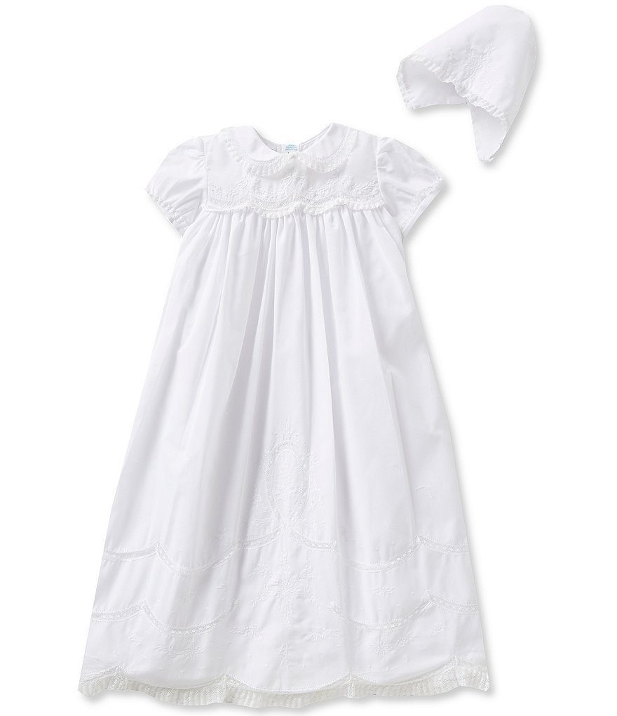 Feltman Brothers Baby Girls Newborn-12 Months Scalloped Yoke Christening Gown
