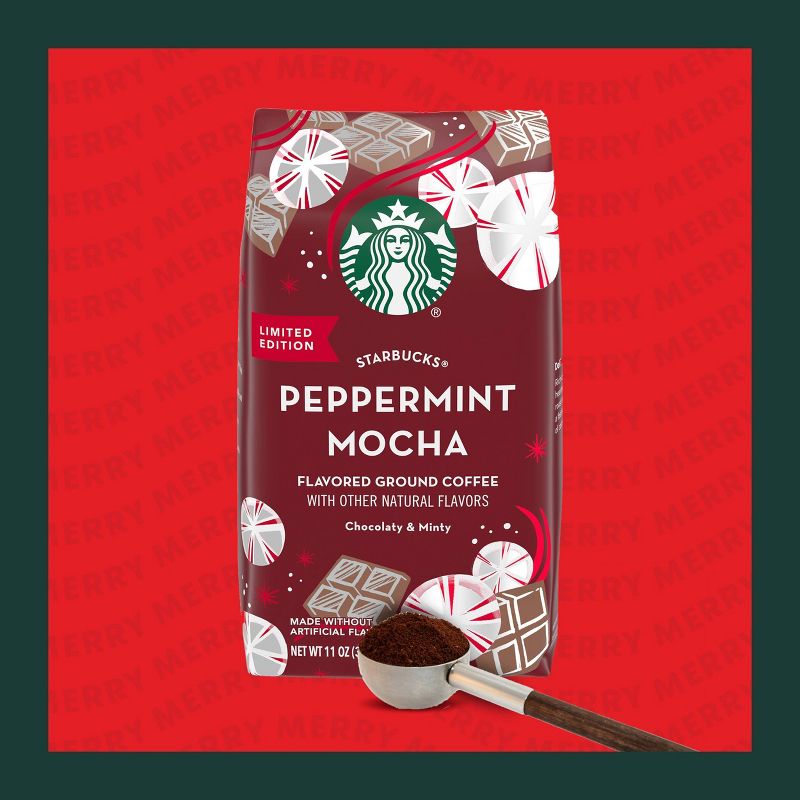 Starbucks Peppermint Mocha Flavored Light Roast Coffee - 11oz