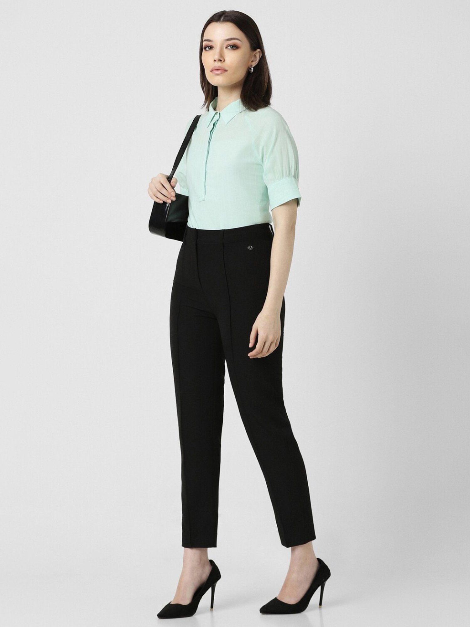 Van Heusen Green Cotton Striped Top