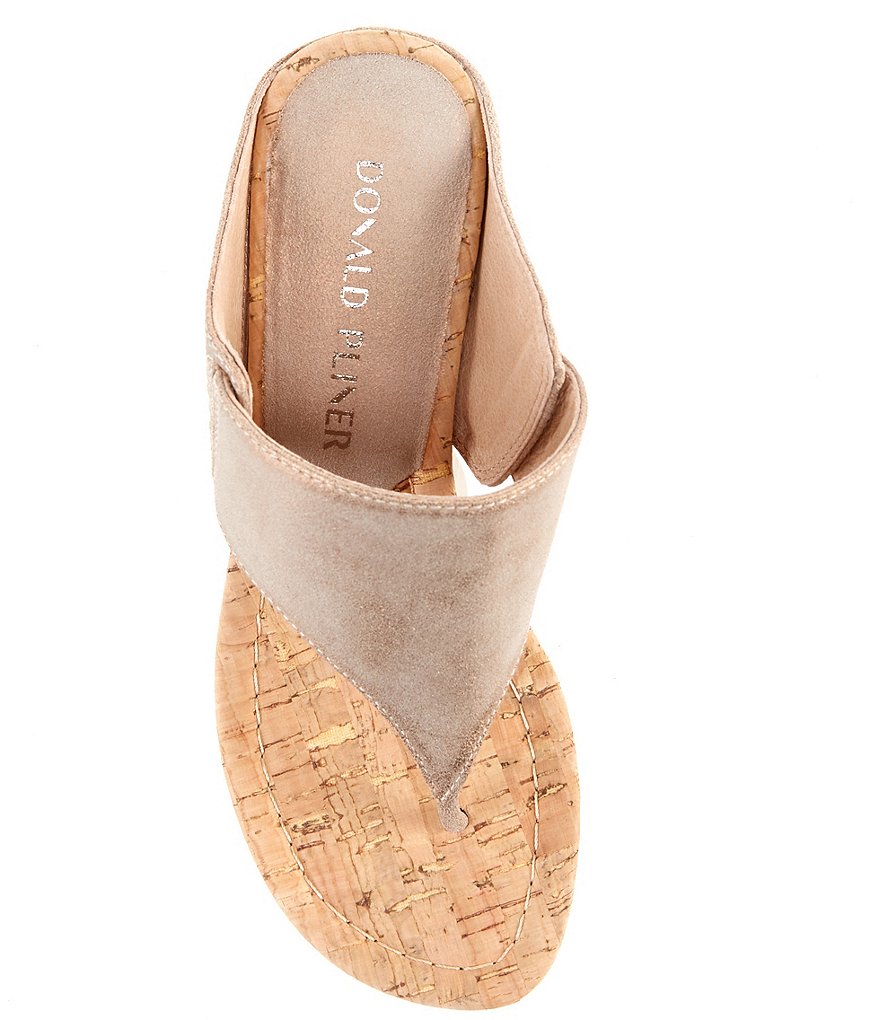 Donald Pliner Malone Leather Hooded Thong Wedge Sandals