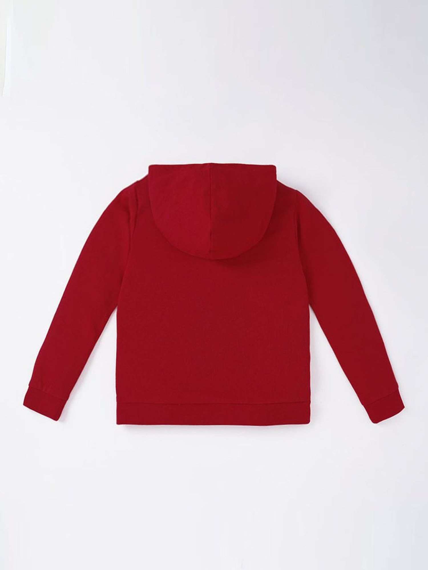 Ed-a-Mamma Kids Red Cotton Printed Full Sleeves Hoodie